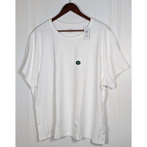 LL Bean Size PLUS 3X Womens White Short Sleeve Tee Shirt Cotton NEW NWT Classic